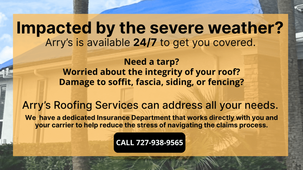 Severe weather arry's roofing services
